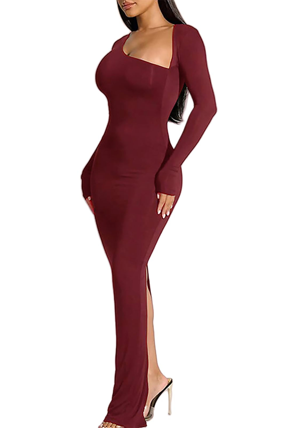 Elegant Long Sleeve Bodycon Maxi Dress for Women
