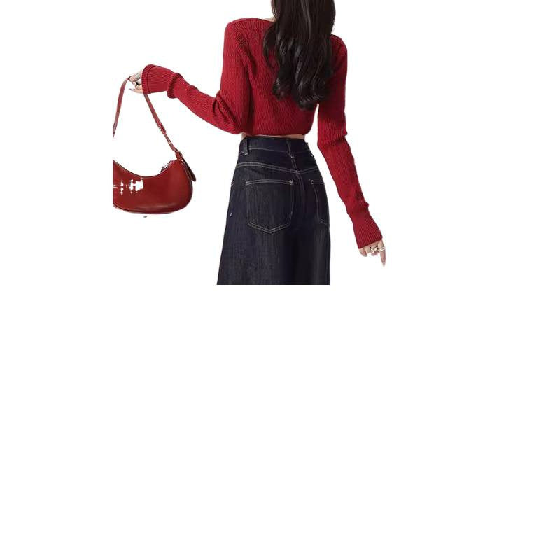 Fleece-Lined Thick Wide-Leg Jeans