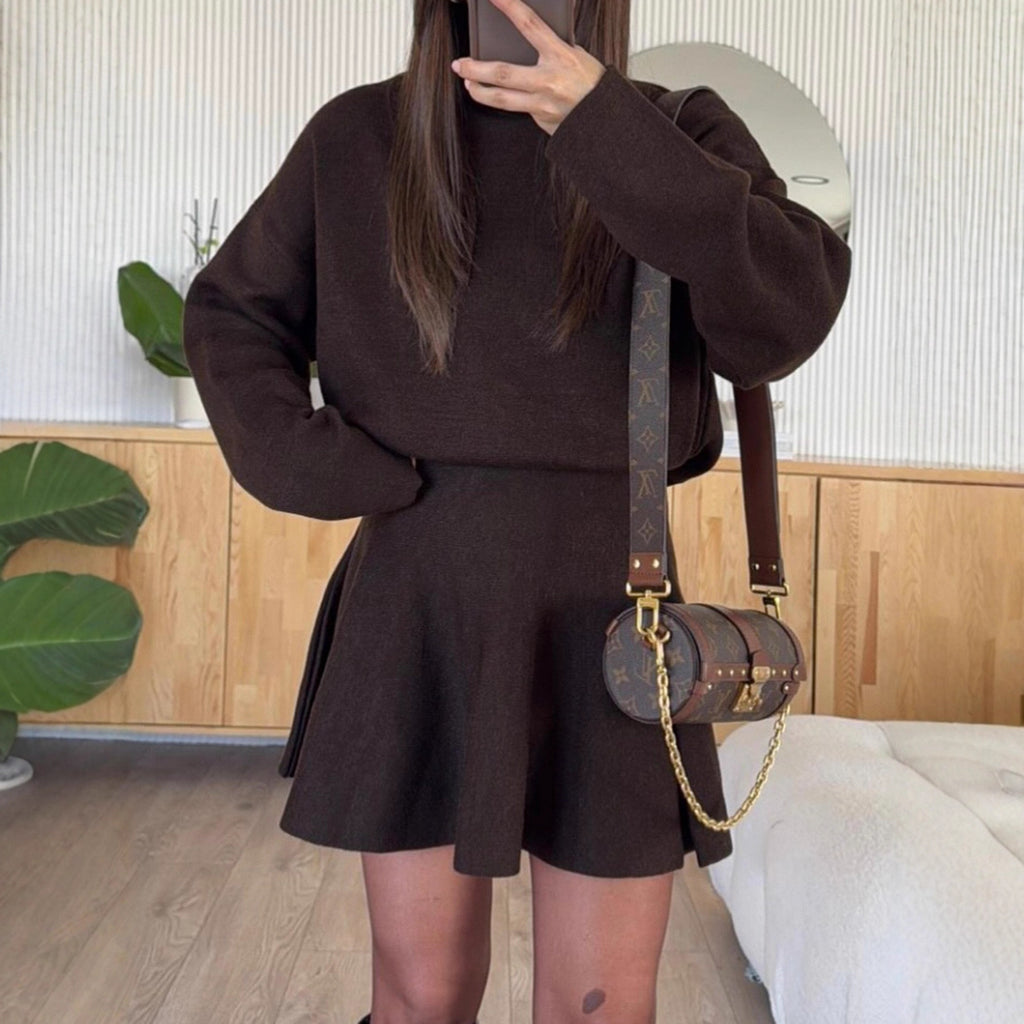 Womens Knitted Two Piece Skirt Set