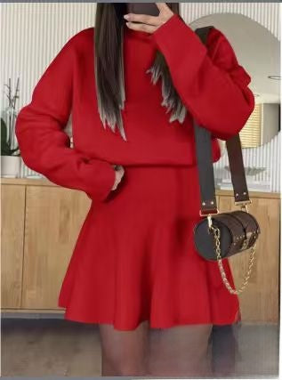 Womens Knitted Two Piece Skirt Set