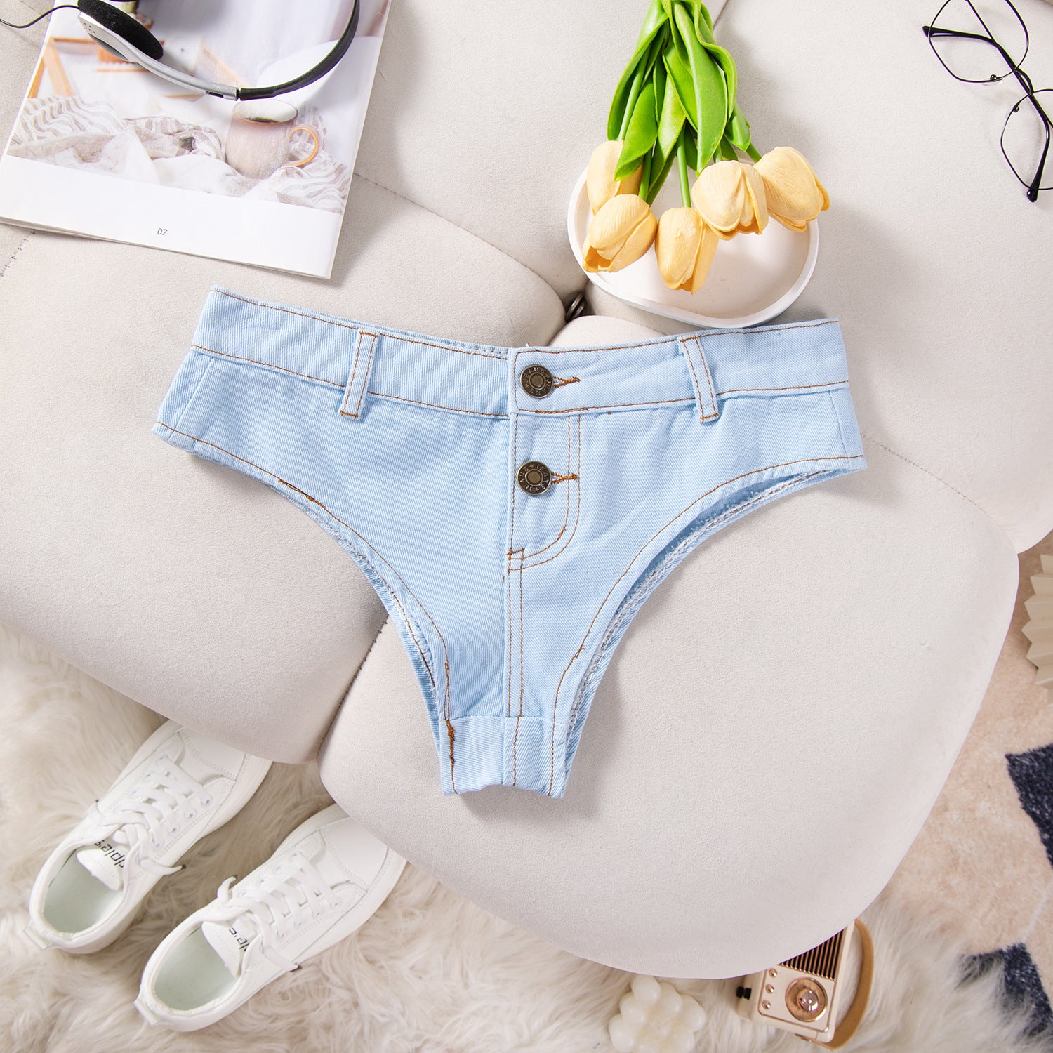 Two Piece Denim Fun Girl Set