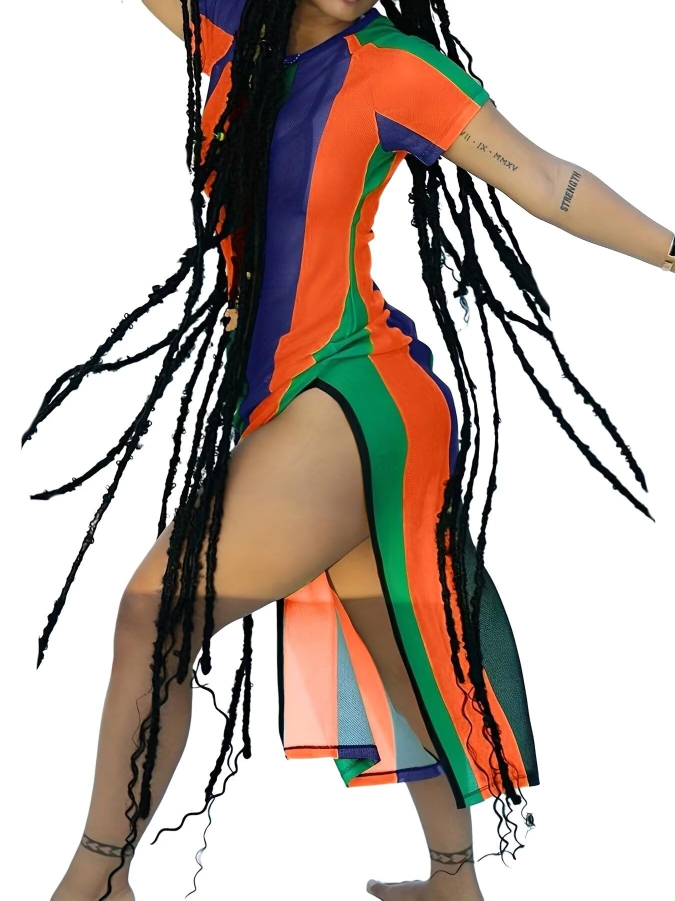 Sexy Jamaica Mesh Beach Dress - Orange Bikini Cover-Up