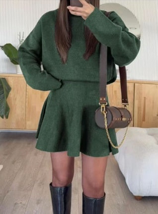 Womens Knitted Two Piece Skirt Set