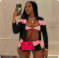 Women's 3-Piece Short, Top & Jacket Set