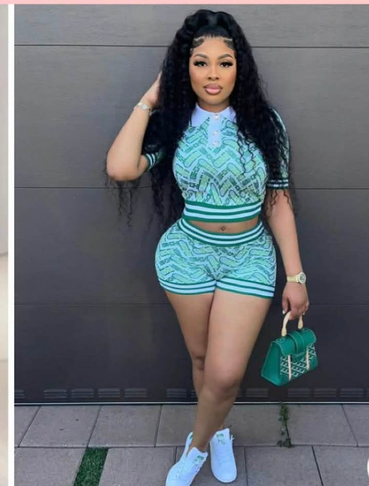 Fresh & Fly Polo Crop Top & Shorts Set