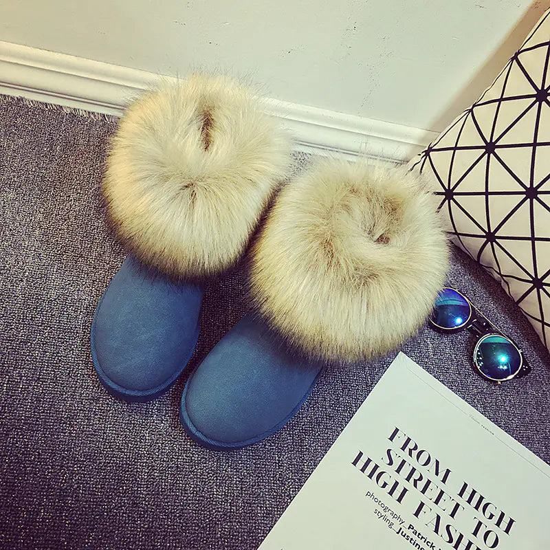 Mid-Calf Cotton Snow Boots for Winter Wear