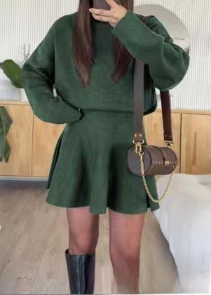Womens Knitted Two Piece Skirt Set