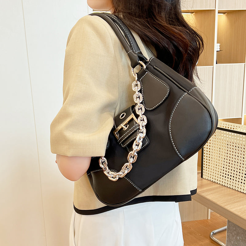 Luxury Women’s Leather & Canvas Shoulder Bag