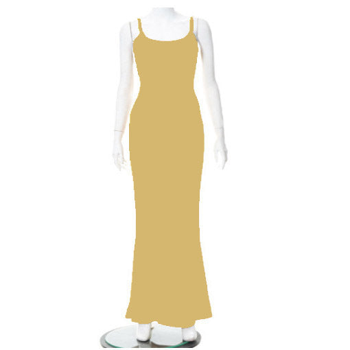 Slim Waist Fit Sling Dress with Peach Hip Design