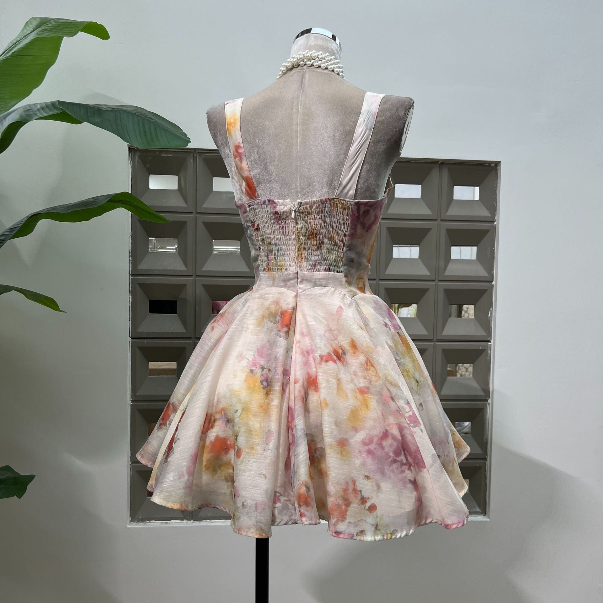 Spring Pleated Camisole Dress