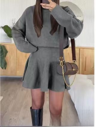 Womens Knitted Two Piece Skirt Set