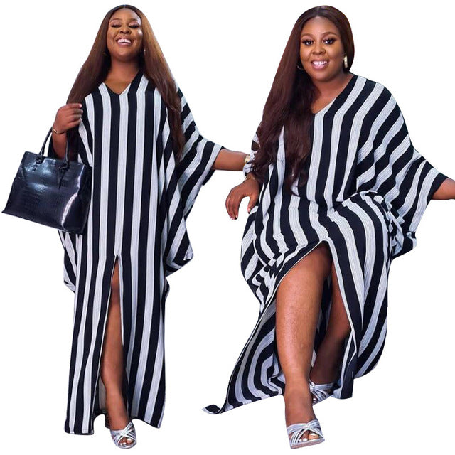 Chic Plus Size Stripe Gala Dresses