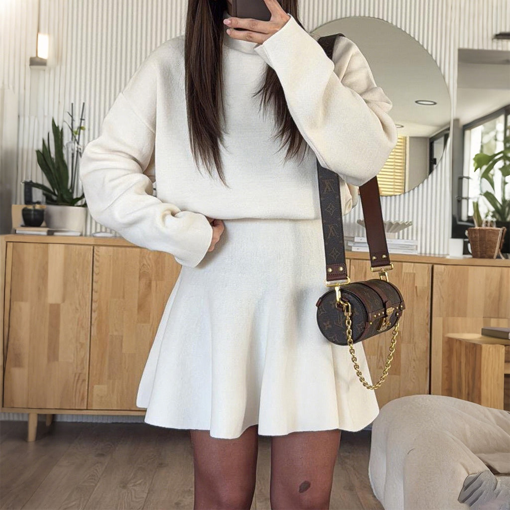 Womens Knitted Two Piece Skirt Set