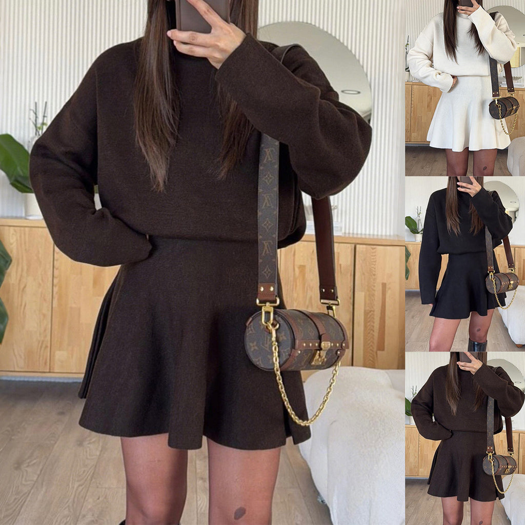 Womens Knitted Two Piece Skirt Set