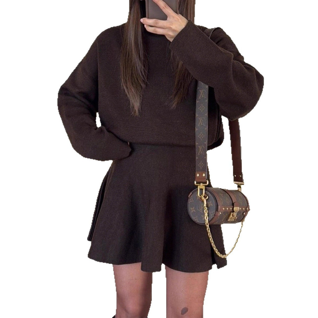 Womens Knitted Two Piece Skirt Set