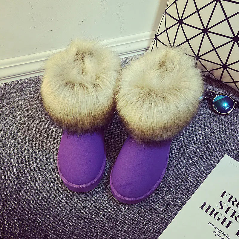 Mid-Calf Cotton Snow Boots for Winter Wear