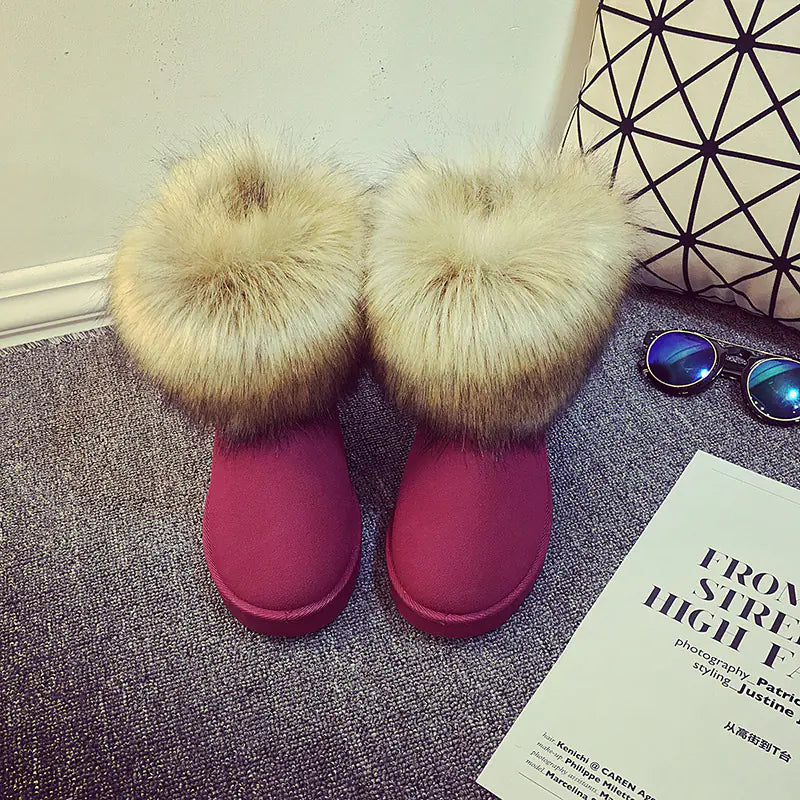 Mid-Calf Cotton Snow Boots for Winter Wear