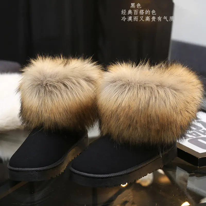 Mid-Calf Cotton Snow Boots for Winter Wear